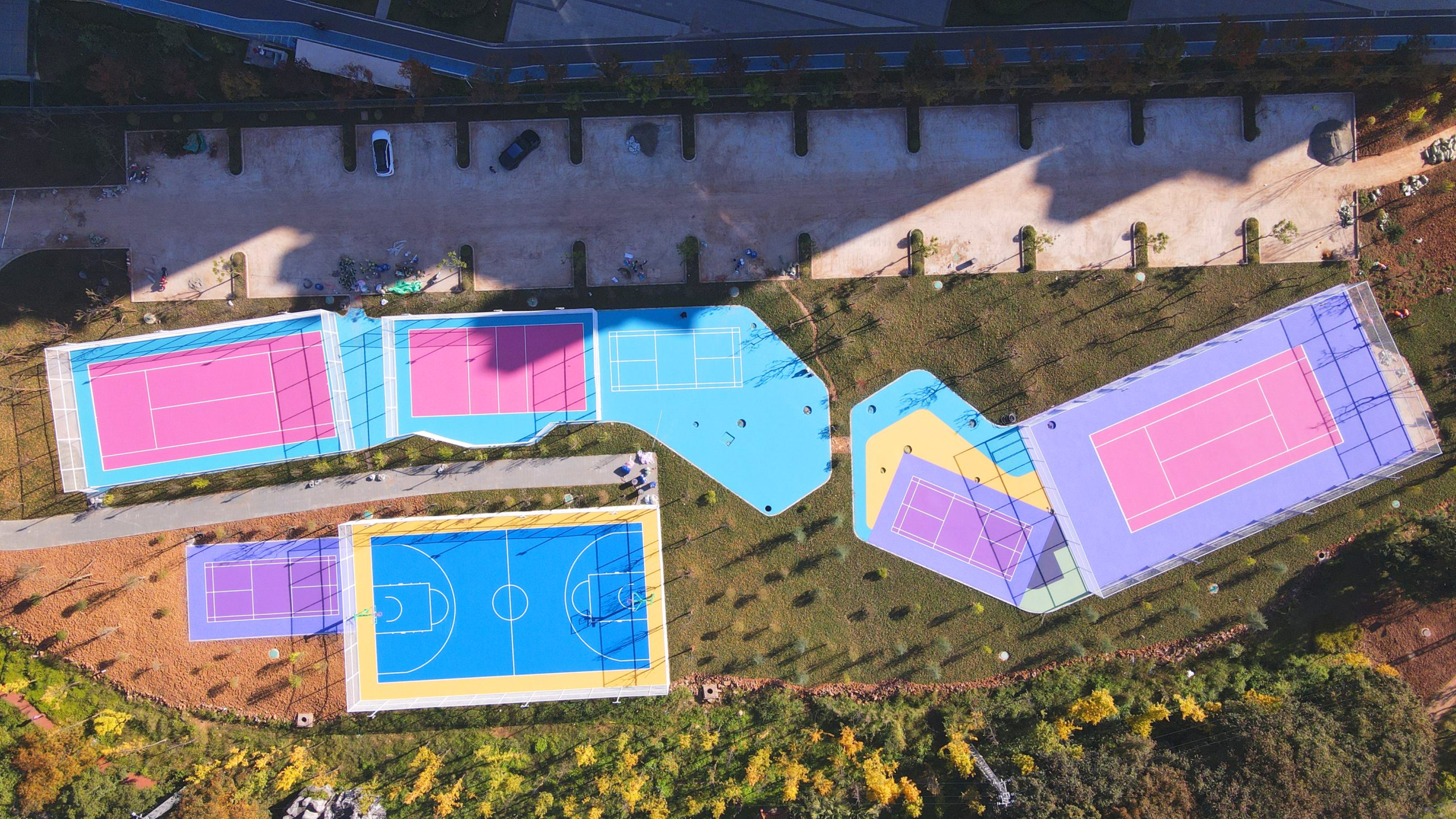 Baikon sports surface case studies: premium acrylic court and PU running track project