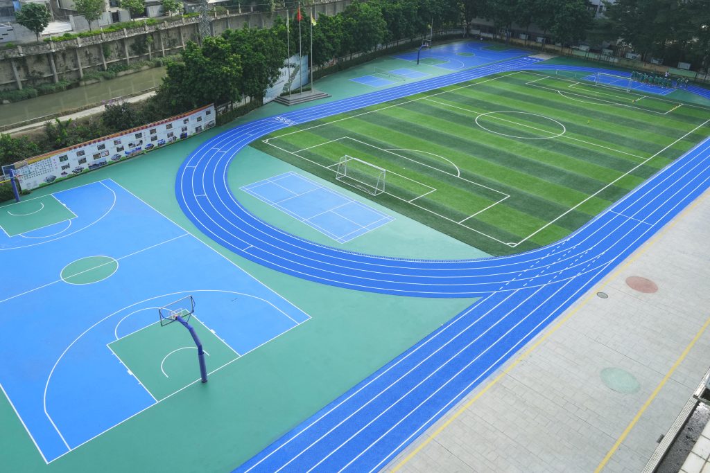 Baikon WA certified blue PU running track for school and stadium